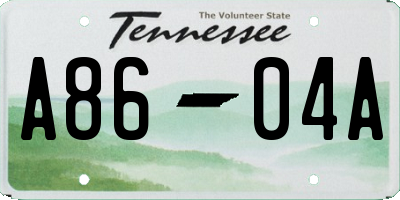 TN license plate A8604A