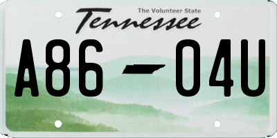 TN license plate A8604U