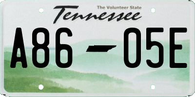 TN license plate A8605E