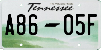 TN license plate A8605F