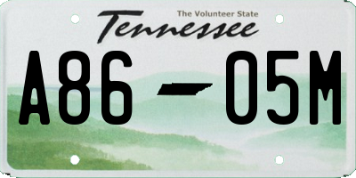 TN license plate A8605M
