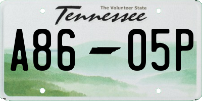 TN license plate A8605P