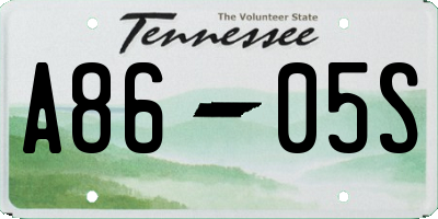 TN license plate A8605S