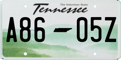 TN license plate A8605Z