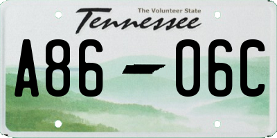 TN license plate A8606C