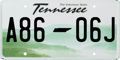 TN license plate A8606J