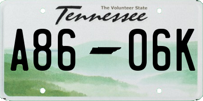 TN license plate A8606K