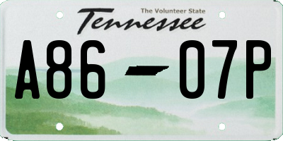 TN license plate A8607P