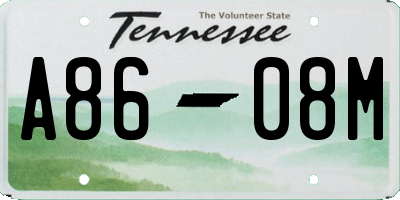 TN license plate A8608M