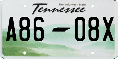 TN license plate A8608X