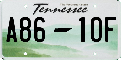 TN license plate A8610F