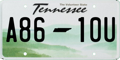 TN license plate A8610U