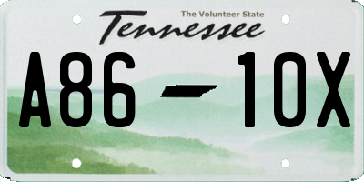 TN license plate A8610X