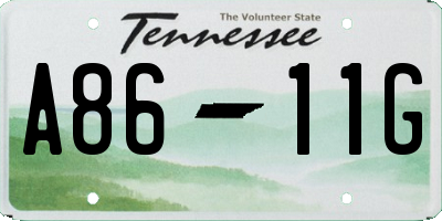 TN license plate A8611G