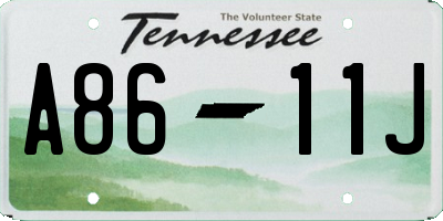 TN license plate A8611J