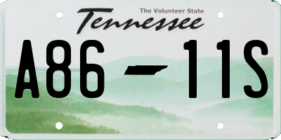 TN license plate A8611S