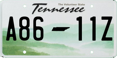 TN license plate A8611Z