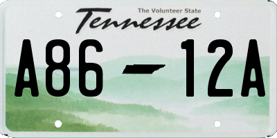 TN license plate A8612A