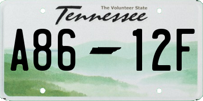 TN license plate A8612F