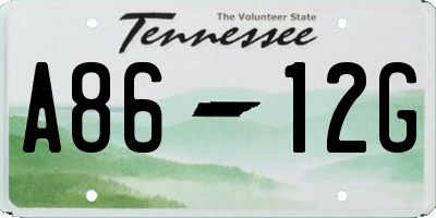 TN license plate A8612G