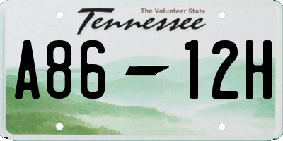 TN license plate A8612H