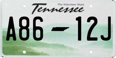 TN license plate A8612J