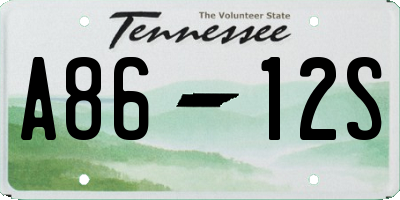 TN license plate A8612S