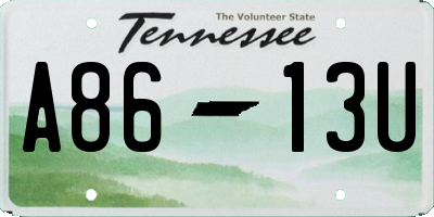 TN license plate A8613U