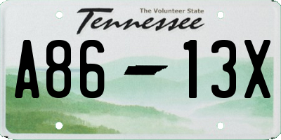 TN license plate A8613X