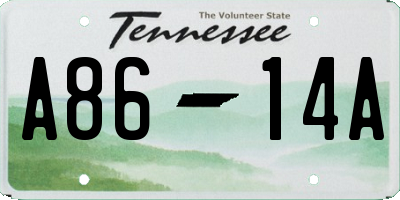 TN license plate A8614A