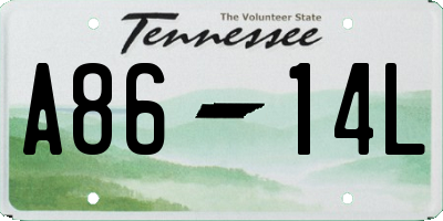 TN license plate A8614L