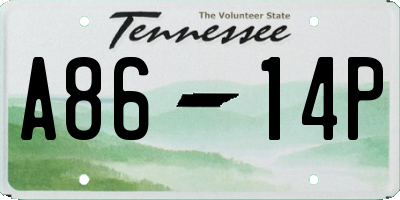 TN license plate A8614P