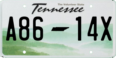 TN license plate A8614X