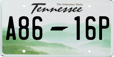 TN license plate A8616P