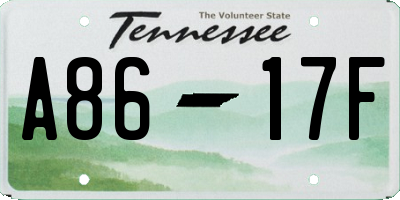 TN license plate A8617F