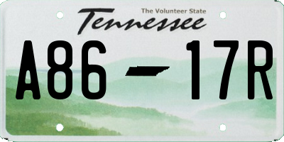 TN license plate A8617R