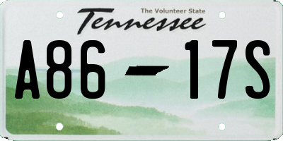 TN license plate A8617S