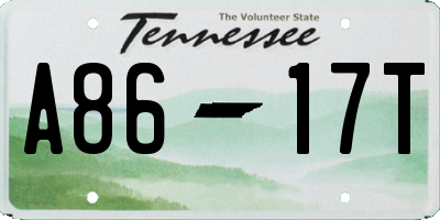 TN license plate A8617T