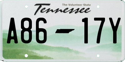 TN license plate A8617Y