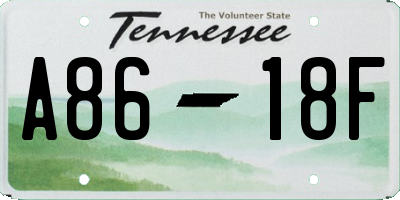 TN license plate A8618F