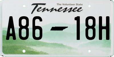 TN license plate A8618H