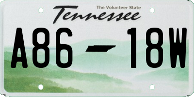 TN license plate A8618W