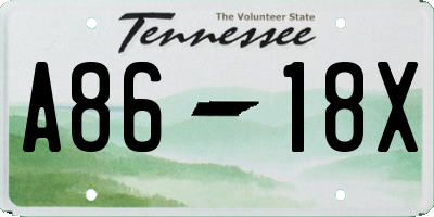 TN license plate A8618X