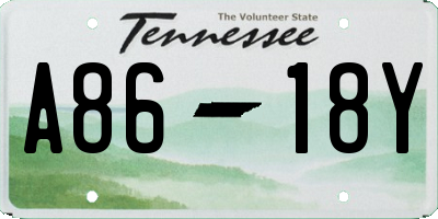 TN license plate A8618Y