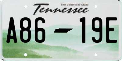 TN license plate A8619E