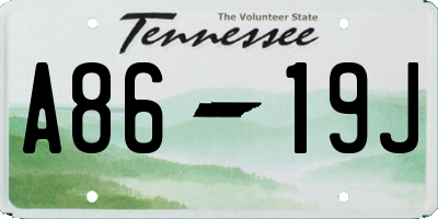 TN license plate A8619J