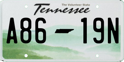 TN license plate A8619N
