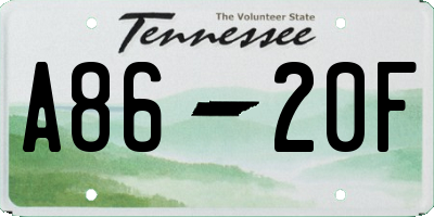 TN license plate A8620F