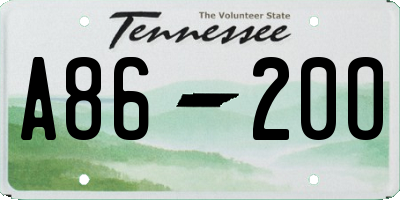 TN license plate A8620O
