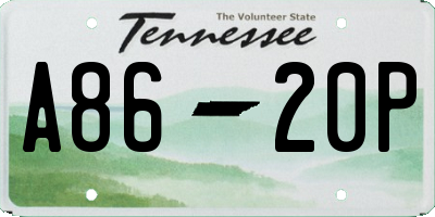 TN license plate A8620P